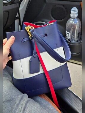 Lauren Ralph Lauren Navy and White Red Color  Women's Handbag 2 Pc Size Large